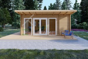 Prefab Log Cabin Garden Studio Kaltag 44mm, 3.5×6, 21m²