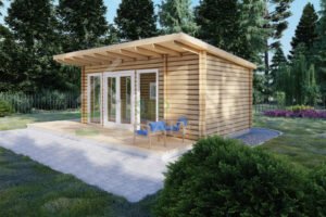 Prefab Log Cabin Garden Studio Kaltag 44mm, 3.5×6, 21m²