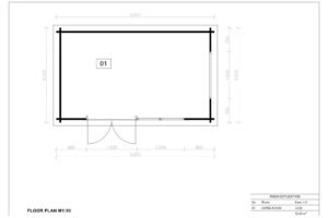 Prefab Log Cabin Richard 44mm, 5×3, 15m²