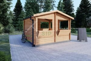 Prefab Wooden Sales Kiosk  Christopher 28mm, 4x4, 16 m²