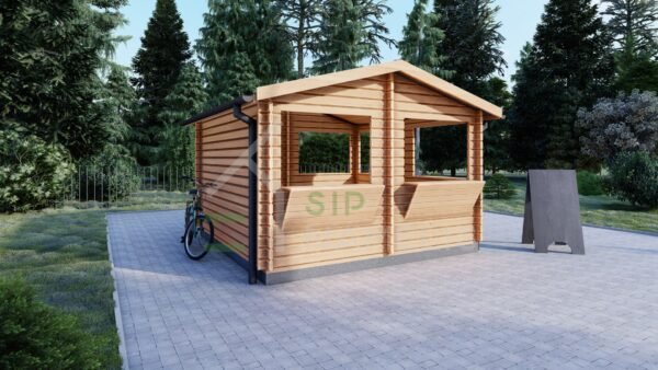 Prefab Wooden Sales Kiosk  Christopher 28mm, 4x4, 16 m²