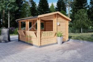 Prefab Wooden Sales Kiosk  Christopher 28mm, 4x4, 16 m²