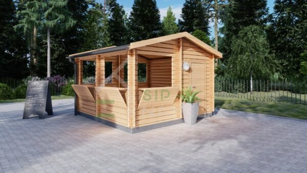 Prefab Wooden Sales Kiosk  Christopher 28mm, 4x4, 16 m²