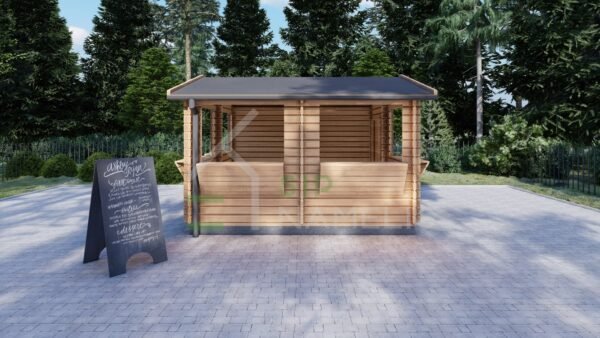 Prefab Wooden Sales Kiosk  Christopher 28mm, 4x4, 16 m²