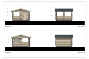 Prefab Wooden Sales Kiosk  Christopher 28mm, 4x4, 16 m²