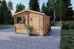 Prefab Wooden Sales Kiosk  Christopher 28mm, 4x4, 16 m²