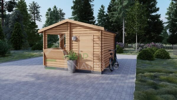 Prefab Wooden Sales Kiosk  Christopher 28mm, 4x4, 16 m²