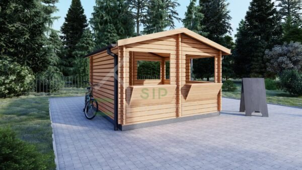 Prefab Wooden Sales Kiosk Emily 28mm, 2x3, 6m²