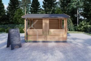 Prefab Wooden Sales Kiosk Emily 28mm, 2x3, 6m²