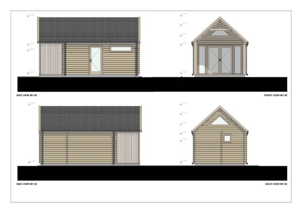 Residential Log Cabin Antigonos 44mm, 3.7×7, 30m²