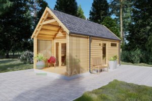 Residential Log Cabin Antigonos 44mm, 3.7×7, 30m²