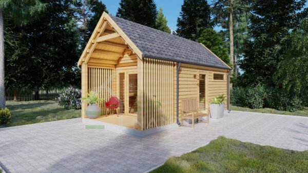 Residential Log Cabin Antigonos 44mm, 3.7×7, 30m²