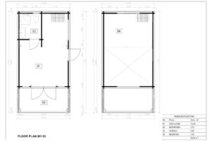 Residential Log Cabin Antigonos 44mm, 3.7×7, 30m²