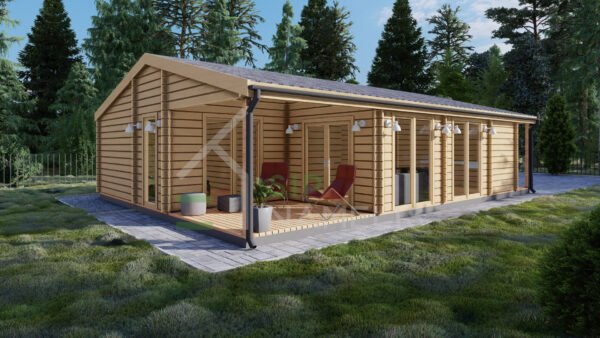 Residential Log Cabin Pelican 44mm, 8.3×11.6, 96m²
