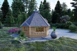 Wooden BBQ Hut Alaska 44mm, 6.5m²