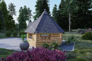 Wooden BBQ Hut Alaska 44mm, 6.5m²