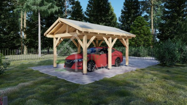 Wooden Carport Marshall, 5.4 x 3.8, 21m²