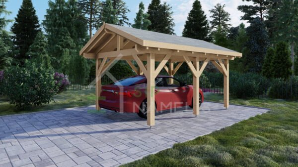 Wooden Carport Marshall, 5.4 x 3.8, 21m²