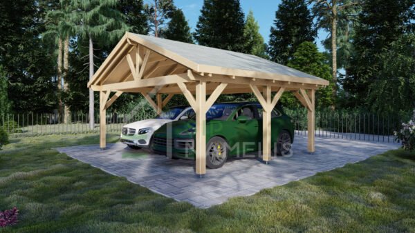 Wooden Carport Nulato, 5.4 x 6.1 33m²