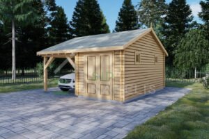 Wooden Carport with Storage Togiak, 5.4 x 6. 32m²