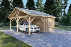 Wooden Carport with Storage Togiak, 5.4 x 6. 32m²