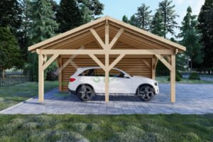 Wooden Carport with Storage Togiak, 5.4 x 6. 32m²