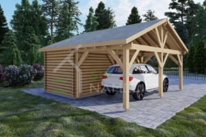 Wooden Carport with Storage Togiak, 5.4 x 6. 32m²