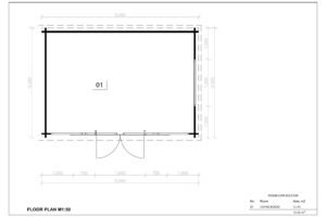 Wooden Garden House Nome 44mm, 5×3.5, 18m²