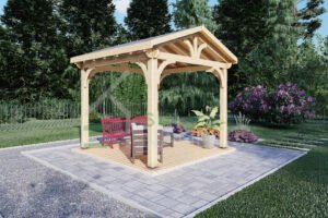 Wooden Gazebo Teller 44mm, 3×3, 9m²