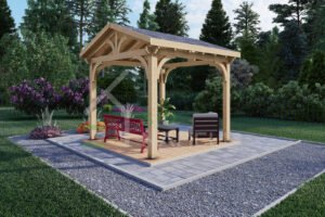 Wooden Gazebo Teller 44mm, 3×3, 9m²