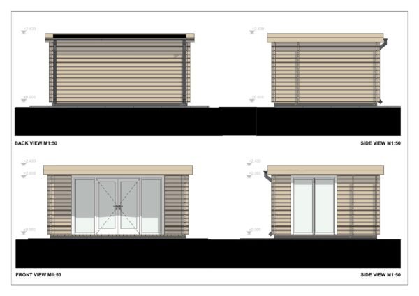 Wooden Tiny House Jane 44mm, 5x3,15m²