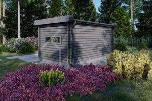 Wooden Tiny house Neto Anthracite 44mm, 5×3, 15m²