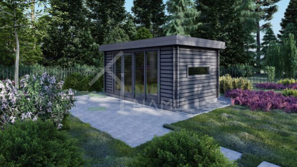 Wooden Tiny house Neto Anthracite 44mm, 5×3, 15m²