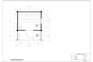 Portable Wooden Sauna Olivia 44mm, 2x2.5, 5m²