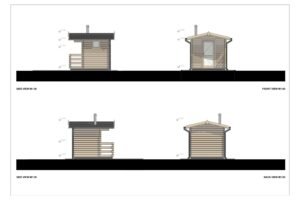 Portable Wooden Sauna Olivia 44mm, 2x2.5, 5m²