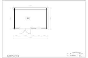 Prefab Wooden Shed Isabella 28mm, 2.5x4.0, 10.0m²