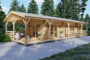 Residential Log House + Terrace Sophia 44mm, 14×6, 84m²