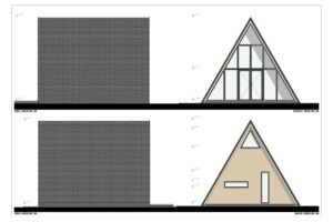 Wooden A Frame House Ava, 5.8×6.9, 28m² + Entresol 6.5m²