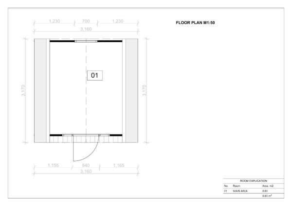 Wooden A Frame House Noah, 3.2×3.2, 9m²