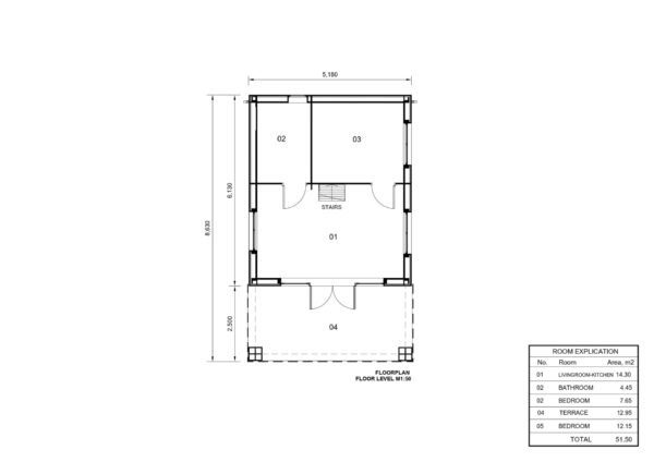 Wooden House Eva (44 mm + cladding), 39m² + 12m² Terrace - Image 7