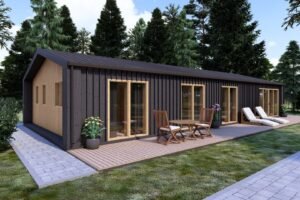 Prefabricated Wooden House Bo (44 mm + cladding), 96m²