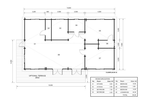Log Cabin Mark (Insulated, 44+44 mm), 103 m² - Image 8