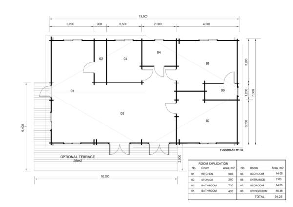 Log Cabin Mark (44+44 mm), 103 m² - Image 8