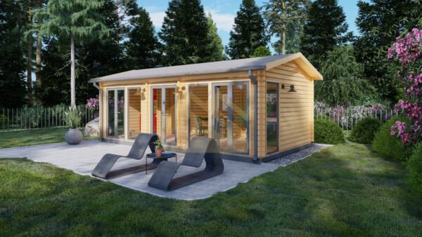 Wooden Summer House Ebony 44mm, 30 M² - Image 2