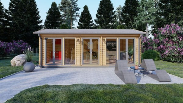 Wooden Summer House Ebony 44mm, 30 M² - Image 3