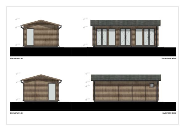 Wooden Summer House Ebony 44mm, 30 M² - Image 5