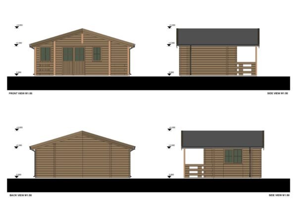 Log Cabin Tom, 44mm, 21m² + 11m² Terrace - Image 6