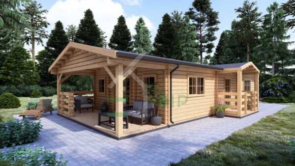 Log Cabin Esmee (Insulated, 44+44 mm), 63m²