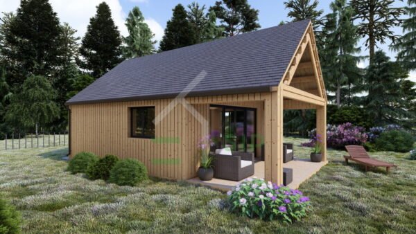 Wooden House Eva (44 mm + cladding), 39m² + 12m² Terrace