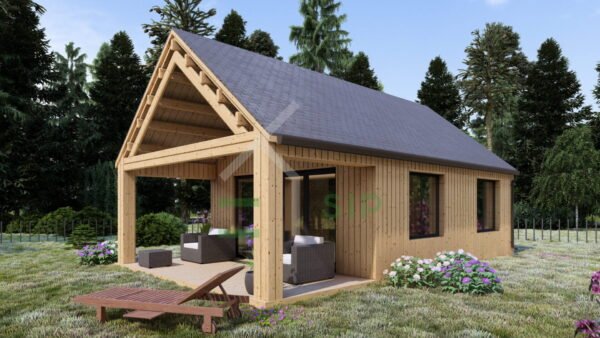Wooden House Eva (44 mm + cladding), 39m² + 12m² Terrace - Image 2